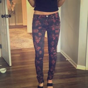 Rose Print Jeans